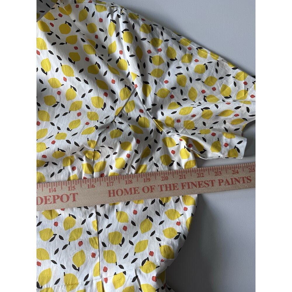 Boden Lemon Print Anastasia Shirt A-line Cotton Poplin Dress Women US16/18R - Picture 6 of 9